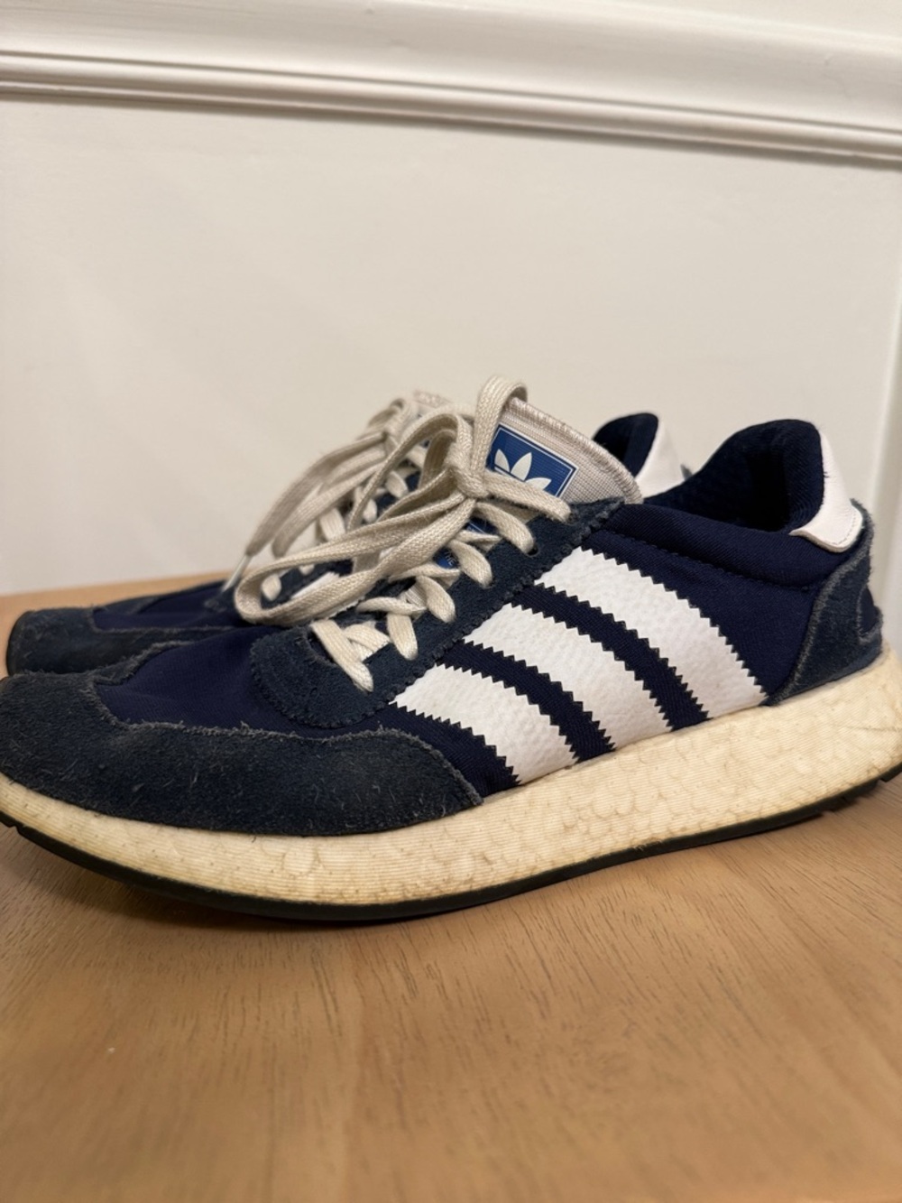adidas Navy and White Retro Runner Sneakers
